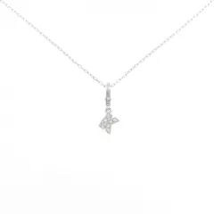 K18WG イニシャルK ダイヤモンド ネックレス 0.06CT