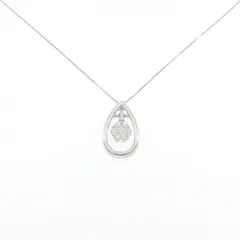 K18WG フラワー ダイヤモンド ネックレス 0.50CT