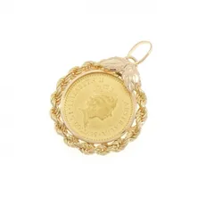K18YG(枠) コイン ペンダント