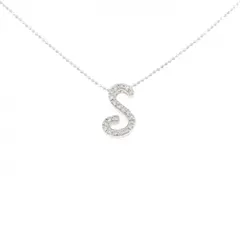 K18WG イニシャルS ダイヤモンド ネックレス 0.25CT