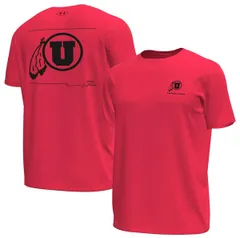 アンダーアーマー メンズ トップス Tシャツ Under Armour Mens Utah Utes Red Tech Stretch Short Sleeve TShirt NoColor レッド