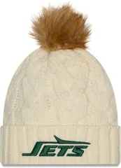 ニューエラ レディース アクセサリー 帽子 ニット New Era Womens New York Jets White Fur Pom Cuffed Knit Beanie NoColor ホワイト