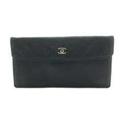 シャネル CHANEL マトラッセ ココマーク ポーチ フラップ 札入れ レザー 黒 /MI ■OH ■GY17