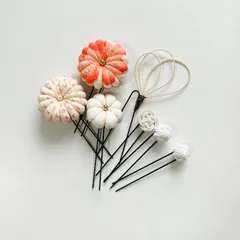 〔599〕七五三　卒業式　髪飾り　ヘッドドレス　ヘアピン　水引ピン　かみかざり　ピンク　白　くすみカラー