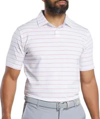 フットジョイ メンズ トップス ポロシャツ FootJoy Mens Classic Stripe Lisle Golf Polo White ホワイトのサムネイル