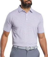 フットジョイ メンズ トップス ポロシャツ FootJoy Mens Balance Stripe Lisle Golf Polo Skyway ストライプのサムネイル