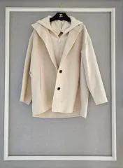 LATT by T _ フード付きニット着脱 ウールカシミア ジャケット 55