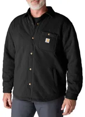 カーハート メンズ アウター ジャケット・ブルゾン Carhartt Mens Rain Defender Quilt Snap Front Jacket Black ブラック