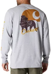 カーハート メンズ トップス Tシャツ グラフィック Carhartt Mens Dographic Long Sleeve TShirt Heather Grey グレー