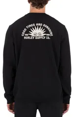 ハーレー メンズ アウター パーカー・スウェット シャツ Hurley Mensunshine Slub Crew Sweatshirt Black ブラックのサムネイル