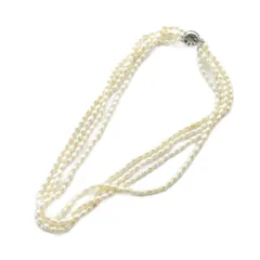 ノーブランド品 ネックレス アクセサリー Silver925 真珠 パール 4連 5mm 白 ホワイト ■GY18 /MQ