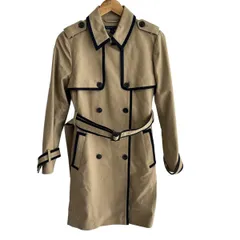 TOMMY HILFIGER(トミーヒルフィガー) トレンチコート サイズS/P S レディース美品  - ベージュ×ダークネイビー 長袖/秋