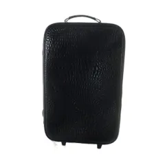 F shop スーツケース キャリーバッグ 旅行カバン ロゴ クロコダイル柄 レザー 黒 ブラック ■GY18 /MQ