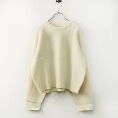 極美品 ビューティー＆ユース BEAUTY&YOUTH  ウールカシミヤラグランクルーネックニットプルオーバー＼オフホワイト【2400014882858】