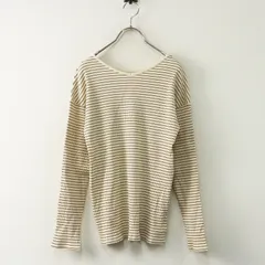 極美品 スタジオクリップ studio CLIP コットンリブプルオーバー M＼アイボリー ブラウン ボーダー ニット Tシャツ【2400014882872】のサムネイル