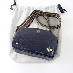 美品 エーディーエムジェイ A.D.M.J. クロコ型押し THE BEE ショルダーバッグ ｜ネイビー 斜め掛け クロスボディ【2400014881639】のサムネイル