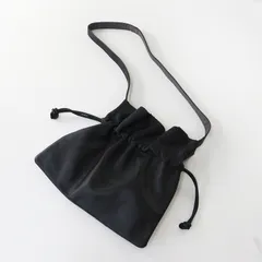 美品 deux C 巾着レザーショルダーバッグ＼ブラック クロスボディ【2400014883039】のサムネイル