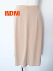 【新品】INDIVI　インディヴィ　トリアセテートストレッチライトスカート　2023年製　定価15500円　～XSサイズ　ベージュ　〈公式〉641　ロング　シンプル　送料込み　6465653