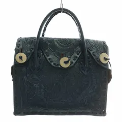 カービングトライブス グレースコンチネンタル CARVING TRIBES マエストラ Maestra ハンドバッグ カービングバッグ レザー 総柄 青 ブルー 紺 ネイビー /XZ ■GY18