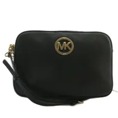 マイケルコース MICHAEL KORS ショルダーバッグ レザー チェーン MKロゴ ゴールド金具 黒 ブラック 38S8CFTC3L /XZ ■GY11