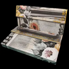 蛇腹ファイル 2点セット まとめ売り  レトロ 花柄 オシャレ 4ポケット コラージュファイル   バラ サイズ7×14