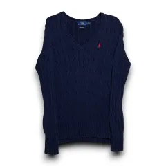 POLO Ralph Lauren Vネック ケーブル ネイビ ニット
