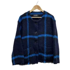 john branigan(BRANIGAN WEAVERS)(ジョンブラニガンウィーバー) コート レディース - ダークネイビー×ブルー 長袖/チェック柄/秋/冬