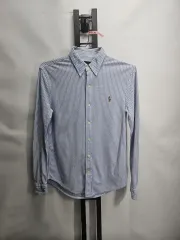 ポロ ラルフローレン シャツ ニット オックスフォード 長袖 シャツ ストライプ ブルー m
