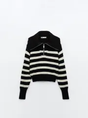 ザラ ジッパー ファー セーター M