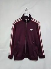 アディダス アディブレーク 起毛 トラックジャージ ジップアップ ジャケット バーガンディ レディース 95 0112