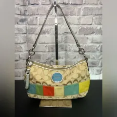 COACH 2011 ヴィンテージ) シグネチャー パッチワーク MULTI COLOR ホーボー ショルダーバッグ クロスバッグ