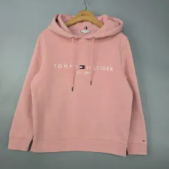 トミーヒルフィガー(Tommy Hilfiger) ロゴ フーディー Tシャツ ピンク S