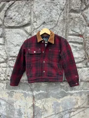 80s ポロラルフローレン バッファロー チェック コーデュロイ カラ ウール ジョンガリー ジャケット