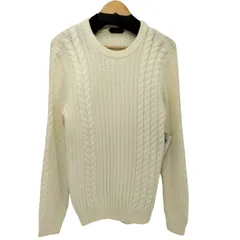 ザノーネ ZANONE ウール ミドルゲージ アシンメトリー ケーブルクルーネック ニット メンズ EUR：48 