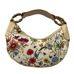 GUCCI フローラ柄 バンブーハンドルバッグ ワンショルダー 