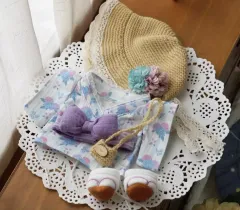 ファー付きクローゼット 紫陽花 浴衣 15cm 人形服 出品