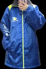 日本ヴィンテージ Champion) オールドスクール ブルー 배생 シープスキン キルティング ウィンドブレーカー