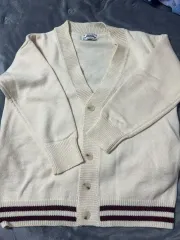 オーバーサイズ アイボリー ボーダー柄 ニット カーディガン