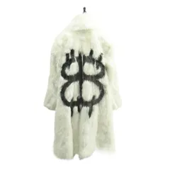 未使用 22AW BALENCIAGA バレンシアガ スプレーロゴ エコファー A-ライン コート サイズ36 ホワイト レディース 古着 中古 USEDのサムネイル