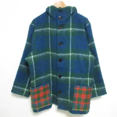 美品 80-90’S Yohji Yamamoto ヨウジヤマモト ヴィンテージ チェック柄 フーデッドシャギーコート オーバーサイズ S レディース 古着 中古 USEDのサムネイル
