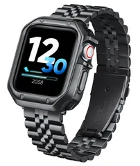 【即日発送】コンパチブルApple Watch バンド 49mm 46mm 45mm 44mm 42mm 41mm 40mm 38mm ステンレス鋼交換ベルトコンパチブル アップルウォッチバンド TPUウォッチケース 付き 長さ調節 メタル金属ベルト対応 iW