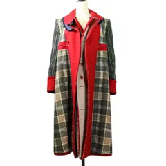 新品同様 MAISON MARGIELA メゾンマルジェラ リバーシブル チェックパネル ステンカラーコート S29AA0253 サイズ36 レッド レディース 古着 中古 USEDのサムネイル