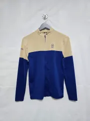 ベージュ ブルー スクラッチ モックネック ジップアップ ジャケット メンズ 90 0202