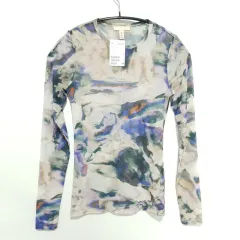 H&M プリンティング シースルー トップス XS_M1719