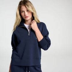 Alo Yoga ハーフジップ スウェット ネイビー - メルカリ
