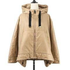 モンクレール Mantella ダウンフード付きポンチョ ケープ キャメル