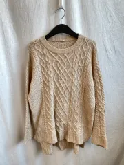 MUJI ベージュ ウール混ブレンド ニット(L)