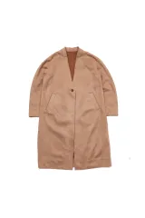 A DAY IN THE LIFE ノーカラー ワンボタン ベージュ コート