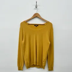 カシミア100% Vネック ニット レディース XL