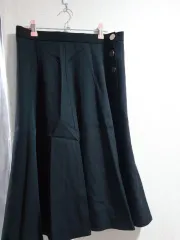 新品 XLサイズ)フレア ロング丈スカート 4ボタン ゴールドボタン POINT スカート デートコーデ